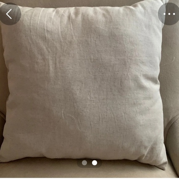 Blue and Cream Accent Pillow with Striped Pattern and Textured Fabric - Picture 2 of 2